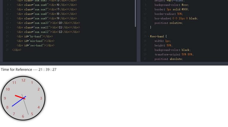 HTML CSS3和Javascrip制作可跳针的时钟-网页前端设计
